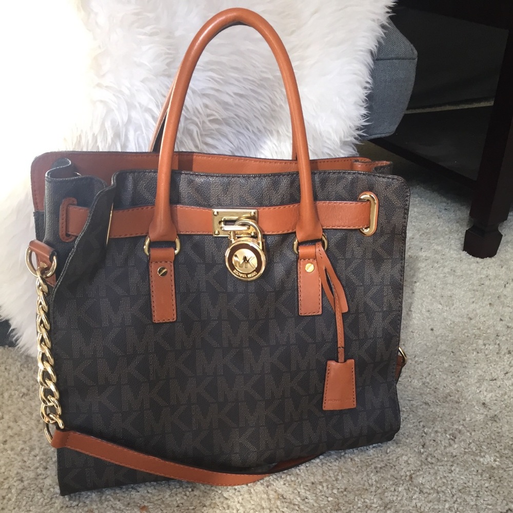 MK Brown Signature Hamilton Lock Bag